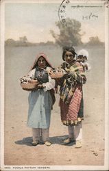 Pueblo pottery vendors Native Americana Postcard Postcard Postcard