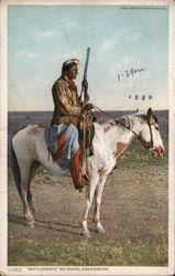 Native American man "Rattlesnake" on horseback Native Americana Postcard Postcard Postcard