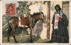 Irene Rock, Assinaboine - Native Woman, Horse Native Americana Postcard Postcard Postcard