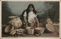 Pima Indian and Baskets Native Americana Postcard Postcard Postcard