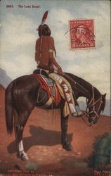 The Last Scout - Native on Horse Postcard