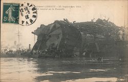 French Battleship Liberté After its Explosion Disasters Postcard Postcard Postcard