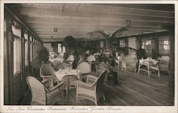 The New Cunarder 'Franconia' First Class Garden Lounge Postcard