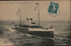 Le Steamer France - A Large Steamship Postcard