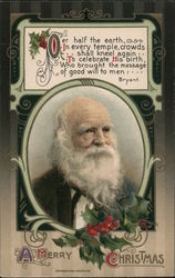 Portrait of a Bearded Man with quote from Bryant Postcard