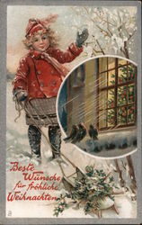 Best wishes for a Merry Christmas Children Postcard Postcard Postcard