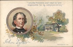 John Tyler and his birth place Postcard