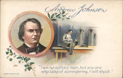 Andrew Johnson - Portrait and Person Mending a Coat Postcard