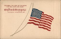 Columbia, The Gem of the Ocean (The Red, White, And Blue) Patriotic Postcard Postcard Postcard