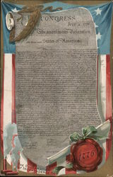 The Declaration of Independence 4th of July Postcard Postcard Postcard