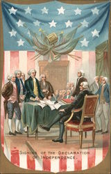 Signing of the Declaration of Independence 4th of July Postcard Postcard Postcard