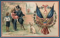 Veteran with children: "They fought like heroes, long and well, and then like heroes died Postcard