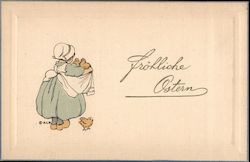 Fröhliche Ostern With Chicks Postcard Postcard Postcard