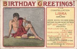 Birthday Greetings - The Constellation Libra Postcard