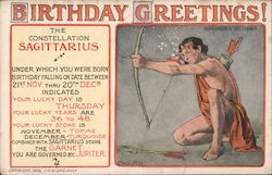 Birthday Greetings - The Constellation Sagittarius Postcard