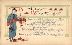 Birthday Greetings - A Man Holding a Cake Postcard Postcard Postcard