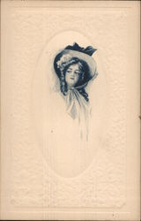 Woman Wearing a Hat Postcard