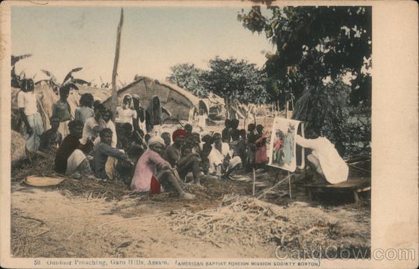 Outdoor Preaching, Garo Hill Assam, India Postcard