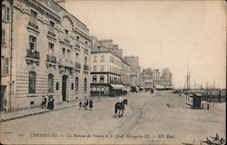 Cherbourg. La Banque de France et le Quai Alexandre III Postcard