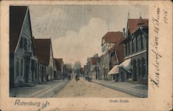 Cobblestone Street Rotenburg, Germany Postcard Postcard Postcard