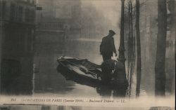 Boulevard Diderot, Great Flood of 1910 Paris, France Postcard Postcard Postcard