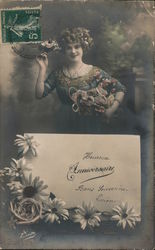 Heureuse Anniversaire. Bons Souvenirs, Lucienne France Postcard Postcard Postcard