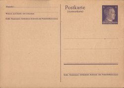 Postkarte (Antwortkarte) Postcard