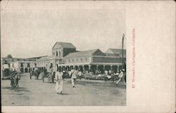 El Mercado. Cartagena-Columbia. Postcard