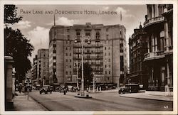 Park Lane and Dorchester Hotel, London Postcard