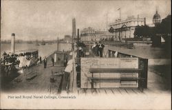 Pier and Royal Naval College, Greenwich London, England Postcard Postcard Postcard