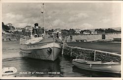 Boat Anchored at Pier St. Mawes, England Postcard Postcard Postcard