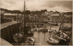 Fishing Boats in the Harbor, Cornwall Postcard