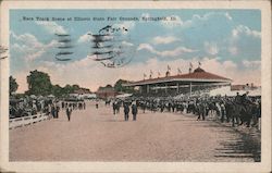 Race Track Scene at Illinois State Fair Grounds Postcard