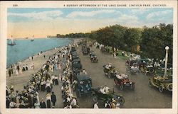 A Sunday Afternoon at the Lake Shore, Lincoln Park Chicago, IL Postcard Postcard Postcard