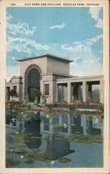 Lily Pond and Pavilion, Douglas Park Chicago, IL Postcard Postcard Postcard