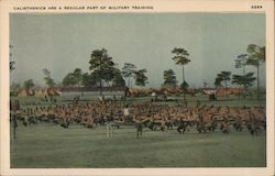 Calisthenics are a Regular Part of Military Training Postcard Postcard Postcard