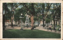 Fountain and Band Stand, Bienville Square Mobile, AL Postcard Postcard Postcard