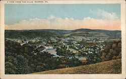 A View from the Hills Warren, PA Postcard Postcard Postcard