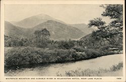 Whiteface Mountain and Ausable River in Wilmington Notch Postcard