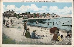 Shore Cottages, Old Mill Beach Westport, CT Postcard Postcard Postcard