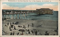 Promenading on the Most Beautiful Pier in New England Postcard