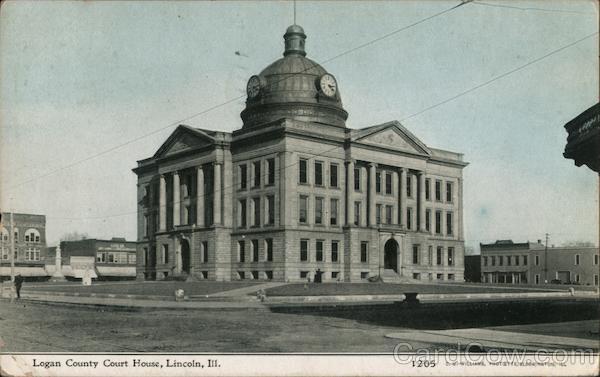 Logan County Court House Lincoln IL Postcard