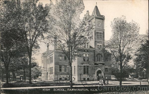 High School Farmington, IL Postcard