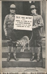 To St. Paul On Foot Walkers W. Spillane & G. Downey FOE Eagles Fraternal Postcard Postcard Postcard