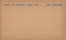 Business and Professional Women's Club Postcard