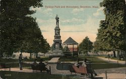 Perkins Park and Monument Brockton, MA Postcard Postcard Postcard