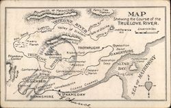 Map Shewing the Course of the Truelove River Maps Postcard Postcard Postcard