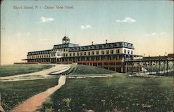 Block Island R.I. - Ocean View Hotel Rhode Island Postcard Postcard Postcard