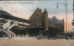 New York, New Haven and Hartford Railroad Depot Postcard