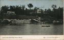 Lake at Glen Oak Park Peoria, IL Postcard Postcard Postcard